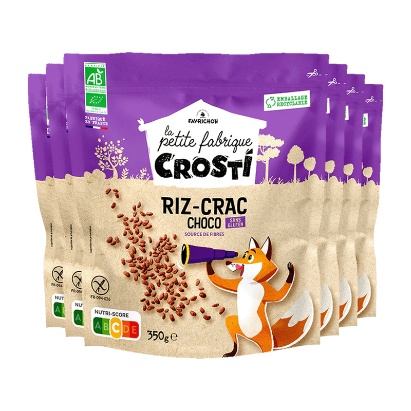 Crosti riz-crac sans gluten - Riz soufflé au chocolat - Lot de 6x350g