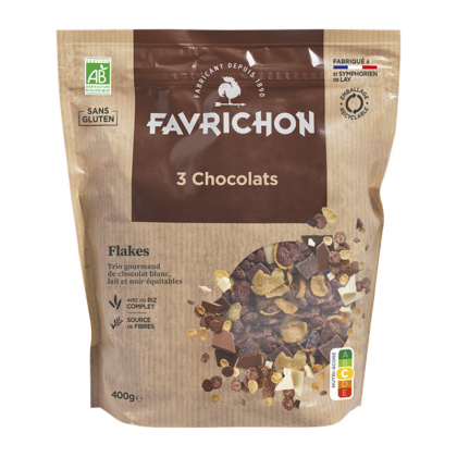 Flakes bio sans gluten - 3 chocolats - 400g