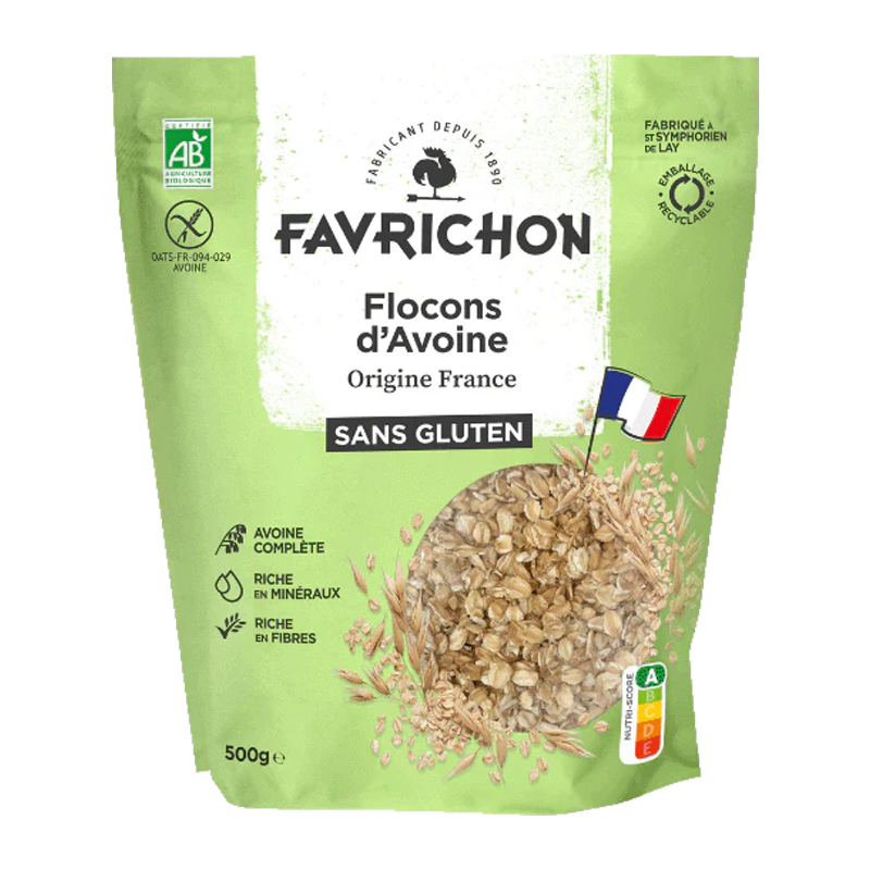 Flocons d'avoine bio sans gluten - 500g