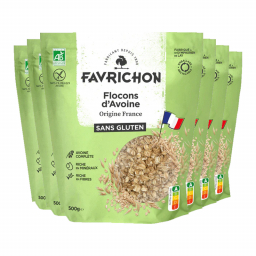 Flocons d'avoine bio sans gluten - Lot de 6x500g