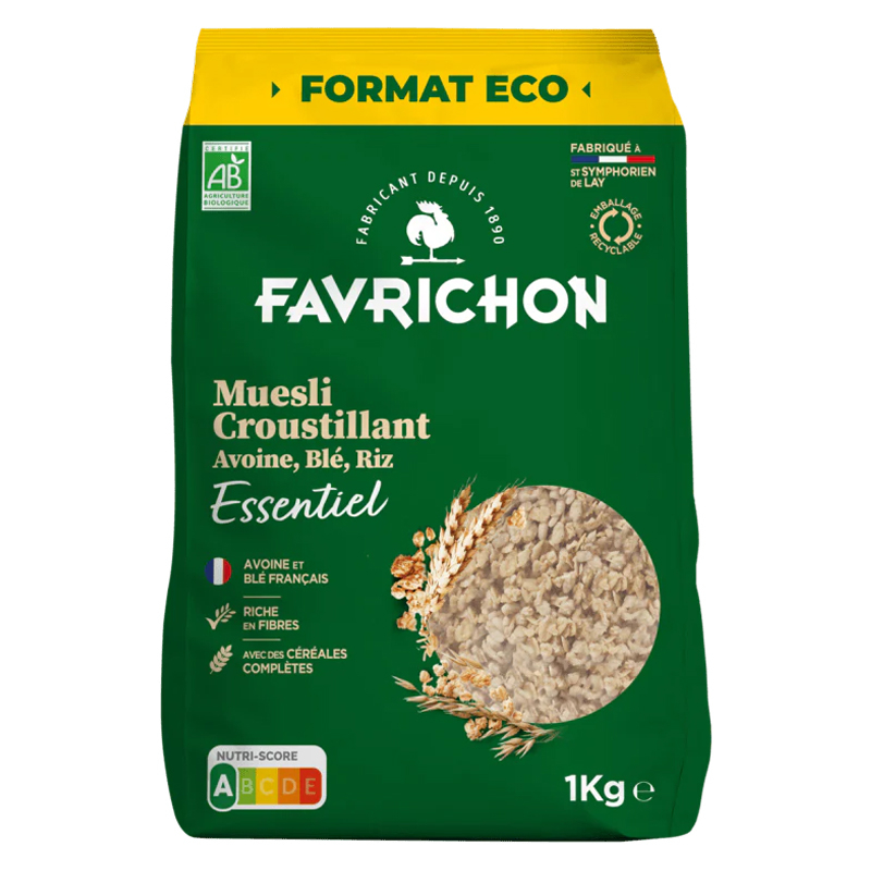 Muesli bio croustillant - Avoine blé et riz - 1kg