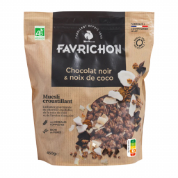 Muesli bio croustillant - Chocolat noir et noix de coco - 450g