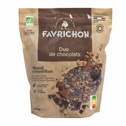 Muesli bio croustillant - Duo de chocolat - 500g