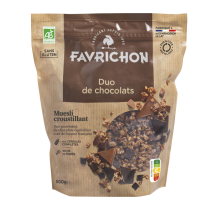 Muesli bio croustillant - Duo de chocolat - 500g