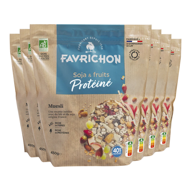 Muesli bio protéiné - Soja et fruits - Lot de 6x500g