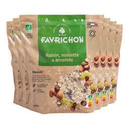 Muesli bio tradition - Raisin noisette amande - Lot de 6x1,2kg