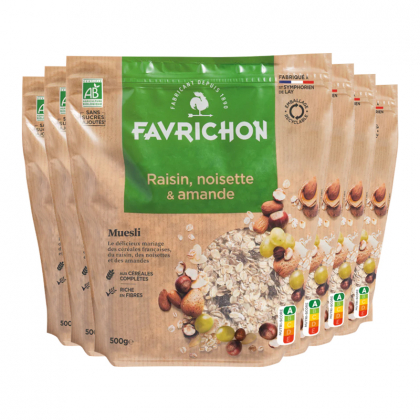 Muesli bio tradition - Raisin noisette amande - Lot de 6x500g